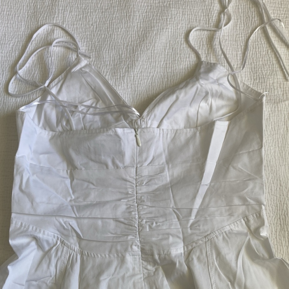 Zara White Spaghetti Strap Sundress for Weddings - Picture 3 of 4